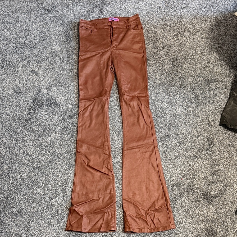 Edikted Brown Boot Cut Flare Pants